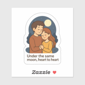 Sticker Sous La Même Lune Romantique