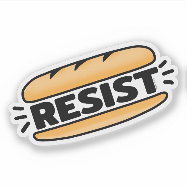 Sticker Sous Sandwich résiste au fascisme (Devant)