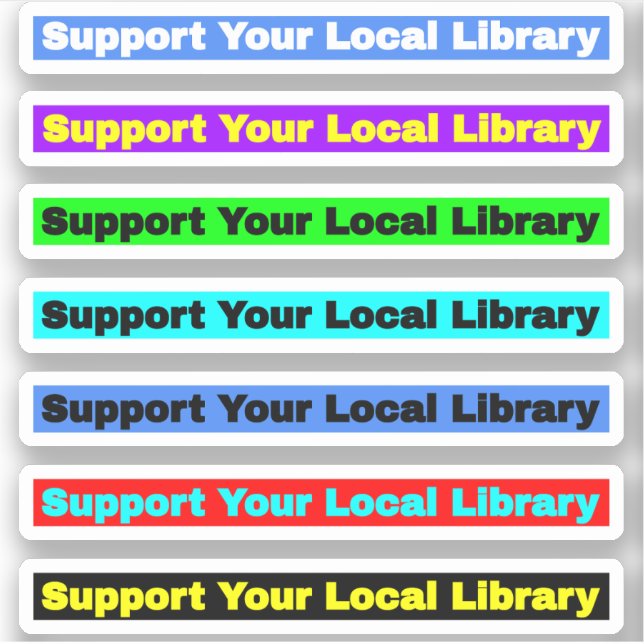 Sticker Soutenez votre bibliothèque locale (livres des bib (Devant)