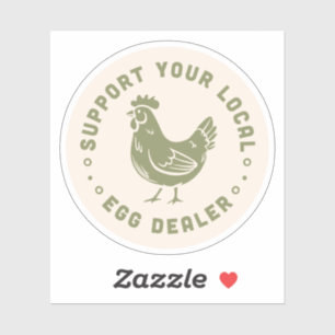Sticker Soutenez votre marchand d'oeufs local amusant amou