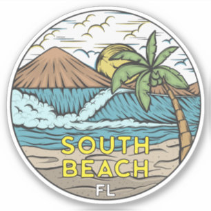 Sticker South Beach Florida Vintage