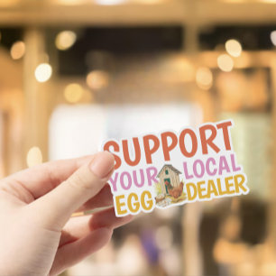 Sticker Soutien moderne Vendeur local d'oeufs Poulet Coop