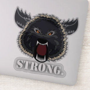 Sticker Soyez fort Wolf