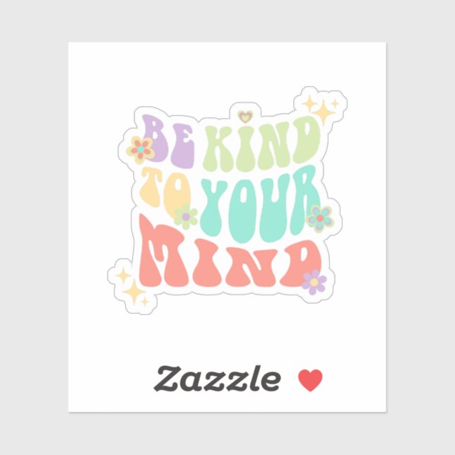 Sticker Soyez gentil avec votre esprit | Hippie Peach Cand (Feuille)