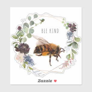 Sticker Soyez Gentil Citation Aquarelle Abeille Bourdon