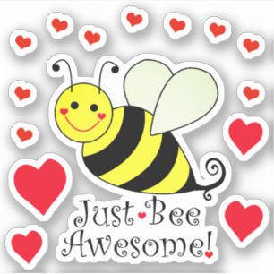 Sticker Soyez Simplement Génial Cute Bee Contour Cut