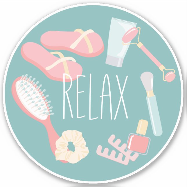 Sticker Spa choses RELAXER rond (Devant)