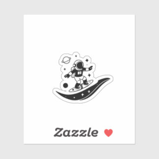 Sticker “Space Surfer – Minimalist Astronaut Cosmic Ride