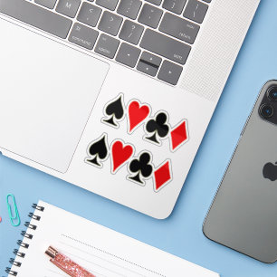 Sticker Spade, Diamant, Club, Coeur - Costume de carte de 