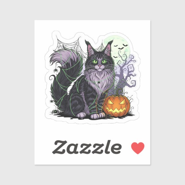 Sticker Spiderweb Coon - Maine Coon Halloween (Feuille)