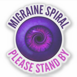 Sticker Spirale de Migraine : Veuillez Patienter