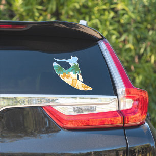 Sticker Sports de surf de plage tropicale