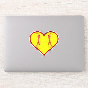 Sticker Sports décoratifs de forme de coeur du base-ball