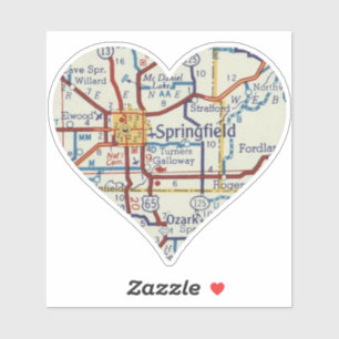 Sticker Springfield MO carte classique