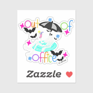 Sticker Squelette de détente hors du bureau
