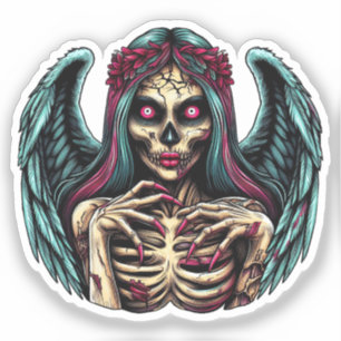 Sticker Squelette déplaisant Zombie Angel Dark Imaginaire
