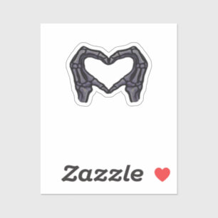 Sticker Squelette Mains Formant Un Coeur