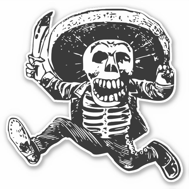 Sticker squelette mexicain (Devant)