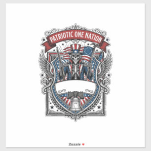 Sticker Squelette oncle Sam patriotique Squelette patriote