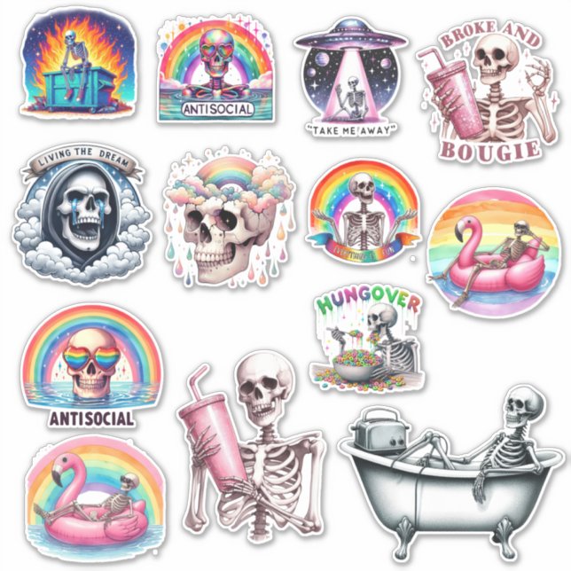 Sticker Squelette sarcastique (Devant)