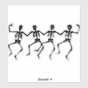 Sticker squelettes-humains-danse-drôle
