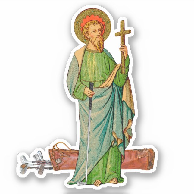 Sticker St Jude Thaddeus, Invoqué pour des parcours de gol (Devant)