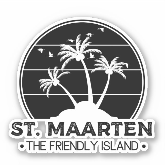 Sticker St Martin L'île conviviale Sint Martin (Devant)