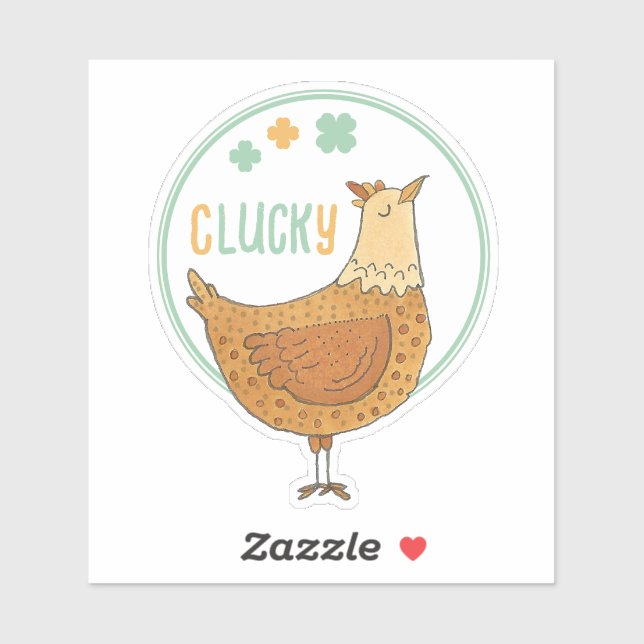 Sticker St. Patricks Day Poulet chanceux (Feuille)
