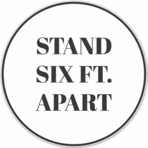 Sticker Stand Six Pieds Appartement signe cercle texte per