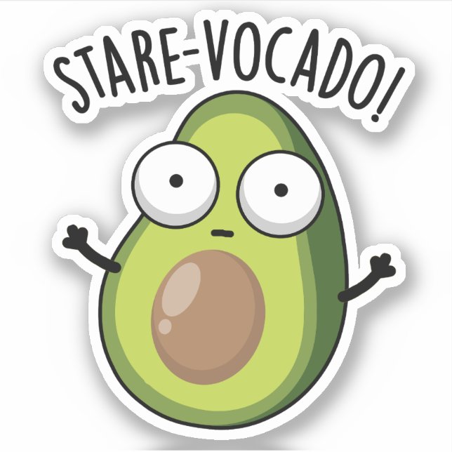 Sticker Stare-vocado Funny Avocado Pun (Devant)