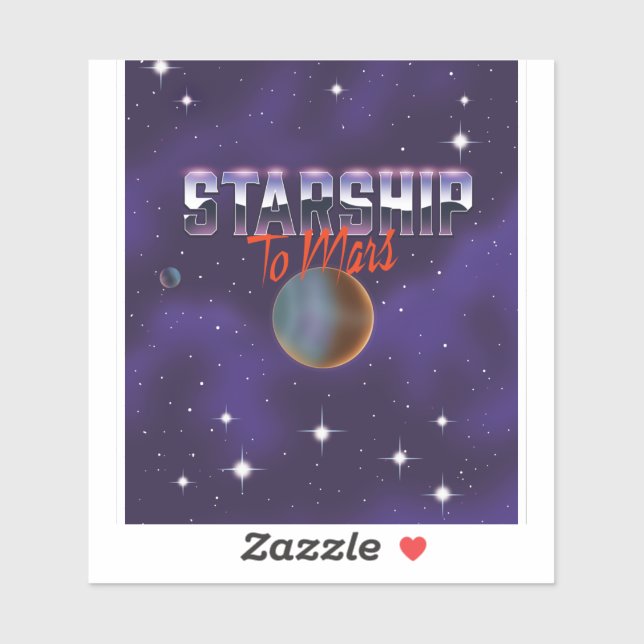 Sticker Starship to Mars (Feuille)