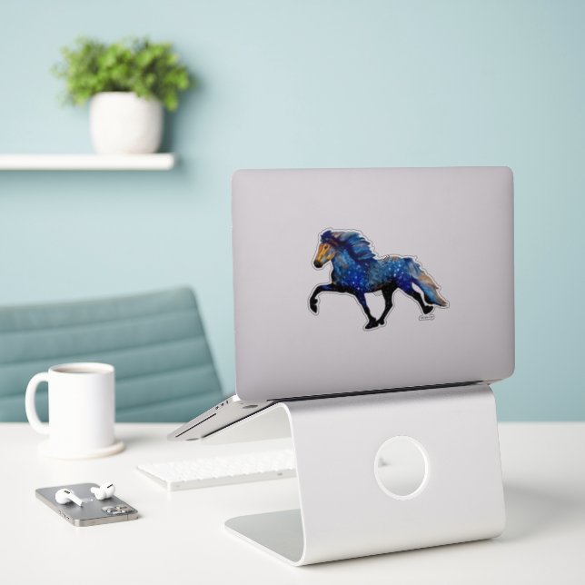 Sticker Stary Night Charismatic Tolting cheval islandais (Ordinateur portable sur le bureau)