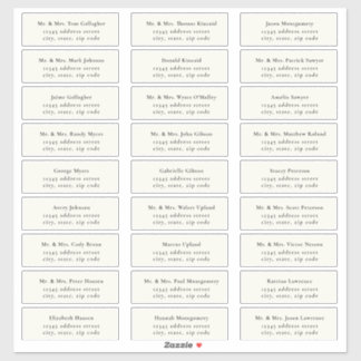 Sticker STATELY Black / Ecru Guest Address Labels