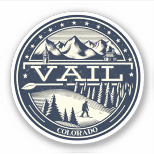 Sticker Station de ski de Vail : Ski et Snowboard dans le