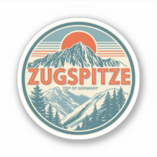 Sticker Station de ski Retro Zugspitze sommet de l'Allemag