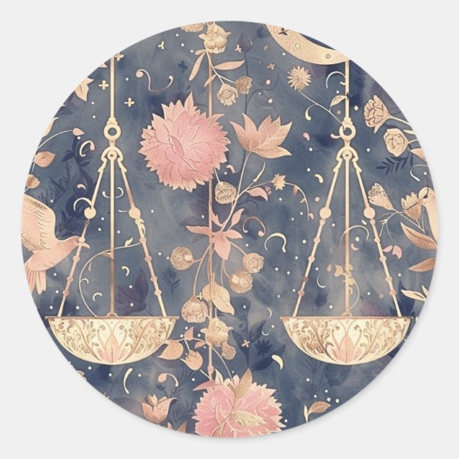 Sticker stationnaire Astrologique vintage Libra (Devant)