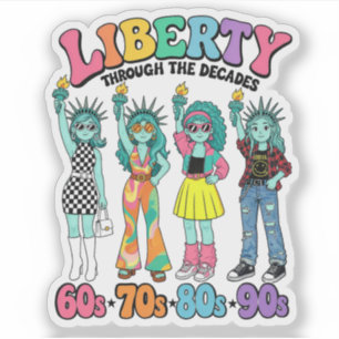 Sticker Statue de la Liberté Mode Rétro à Travers 4 Décenn