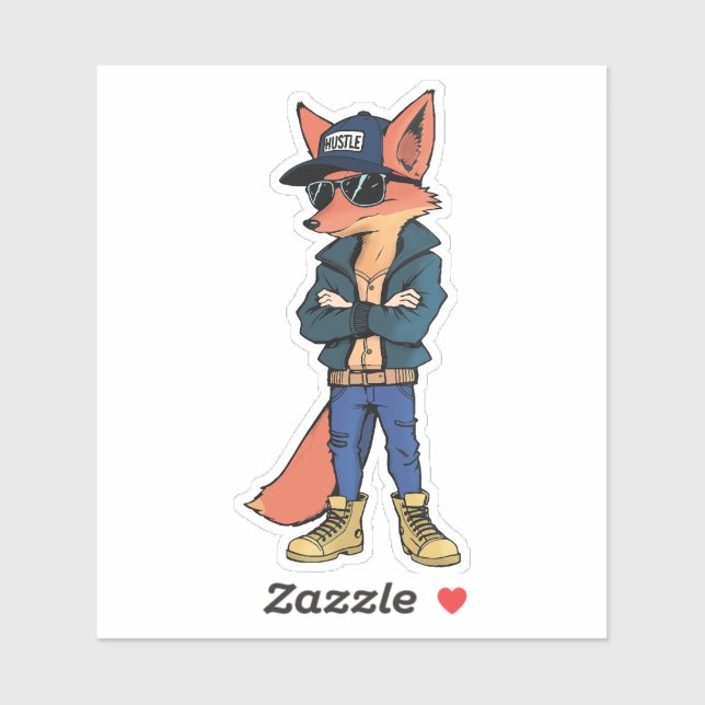 Sticker Stay Wild - Renard branché (Feuille)