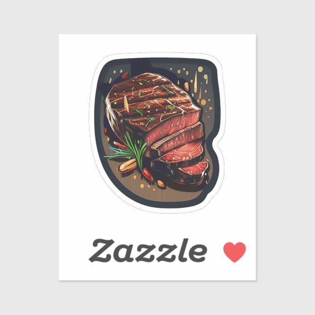 Sticker steak de dessin (Feuille)