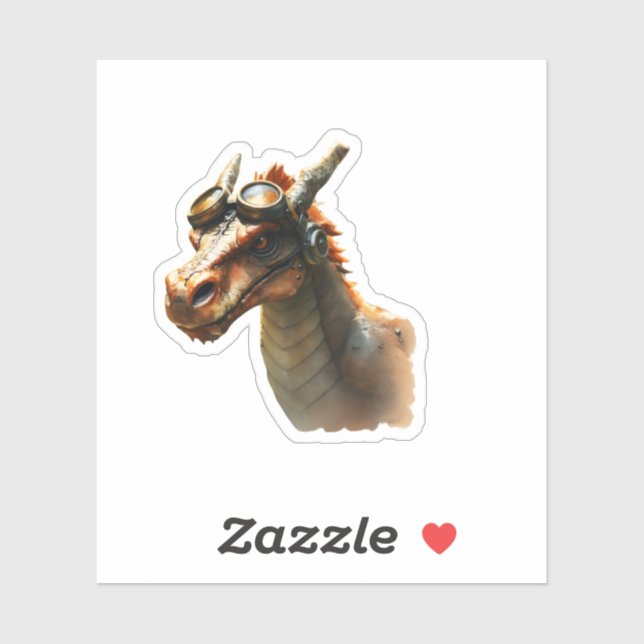 Sticker Steampunk Dragon (Feuille)