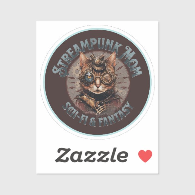 Sticker Steampunk Maman Chat (Feuille)