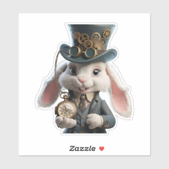 Sticker Steampunk Rabbit Art (Feuille)