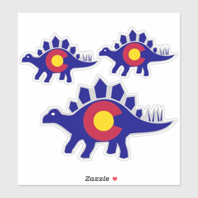 Sticker Stegosaurus Colorado Fossil (Feuille)