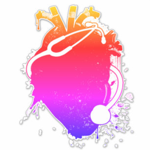 Sticker stéthoscope cardiaque anatomique