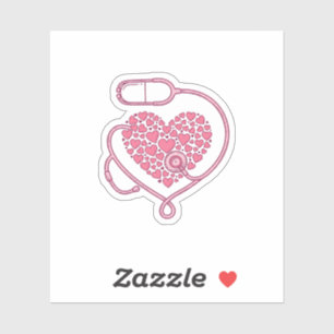 Sticker Stéthoscope Cardiaque Design de Chemise Vectoriel 