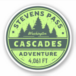 Sticker Stevens Pass, cascades range Washington randonnée