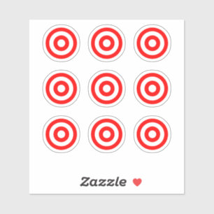 Sticker Stick cible ronde en bulle rouge/blanc