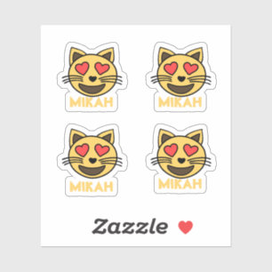 Sticker Stick Emoji Coeur Cute Avec Nom Personnalisé