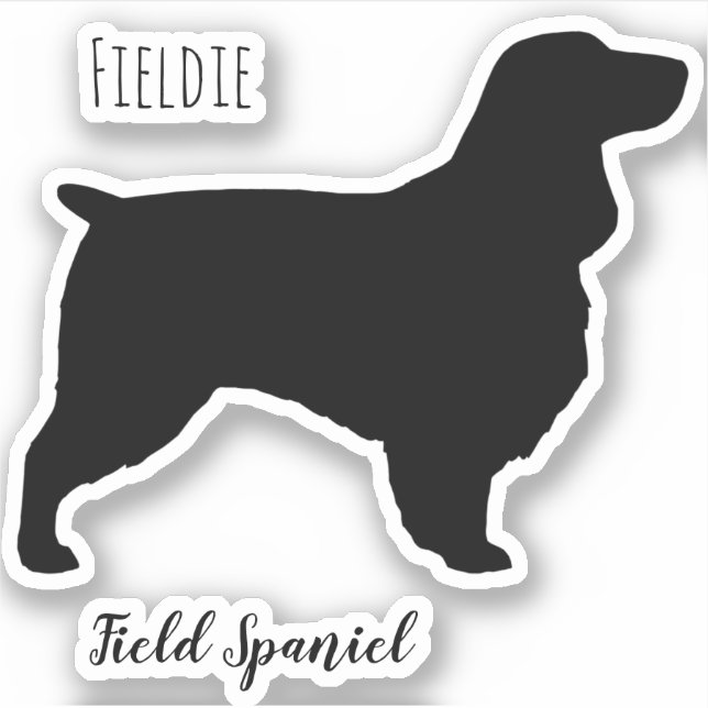 Sticker Stick en silhouette de chien espagnol de champ Fie (Devant)