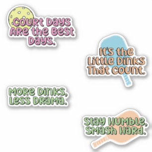 Sticker Stick Pack Joueur de Pickleball coloré amusant